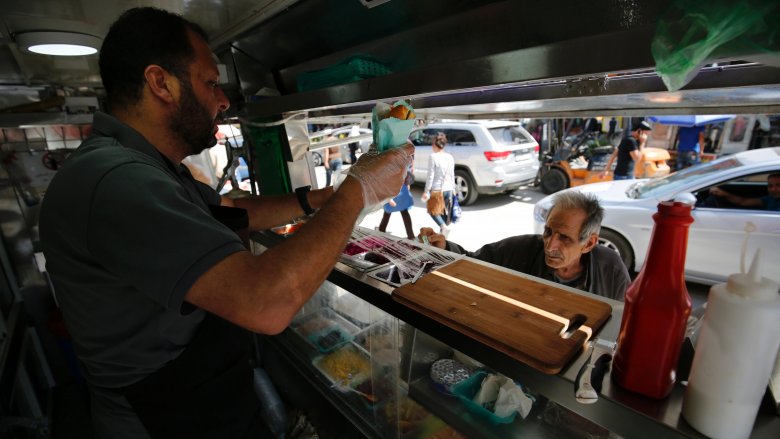 food truck serving food