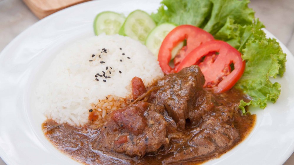 jasmine rice with beef stew