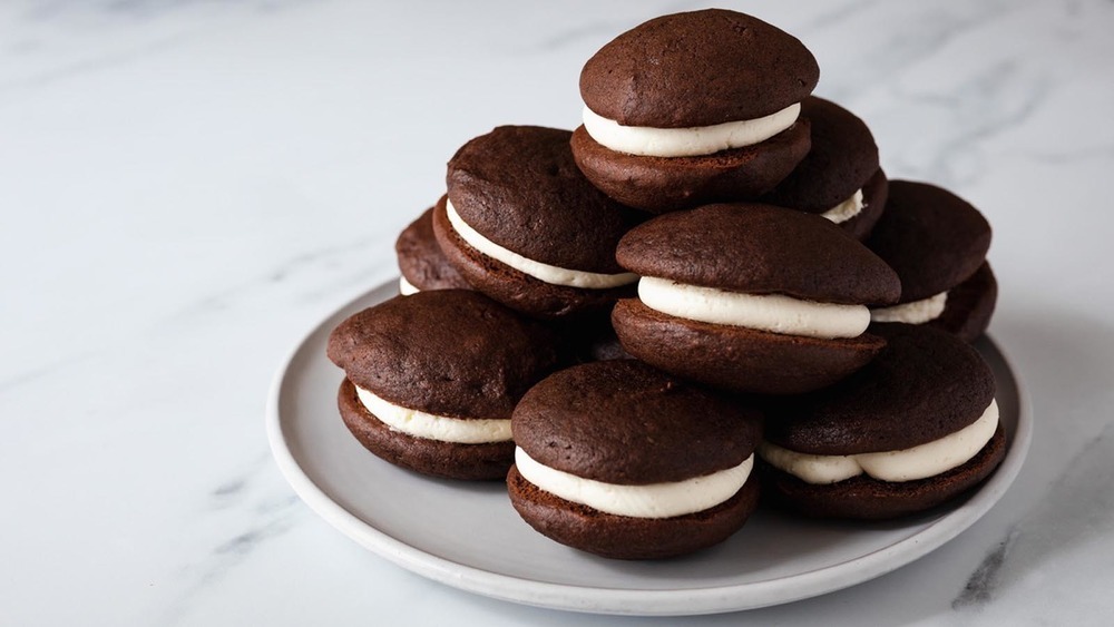 pyramid of whoopie pies on a plate 
