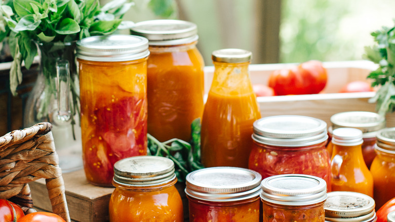 Assorted jars of homemade chutney