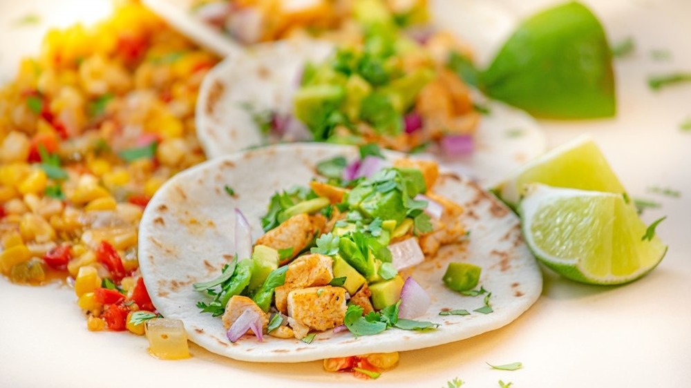 chicken tacos and fixings