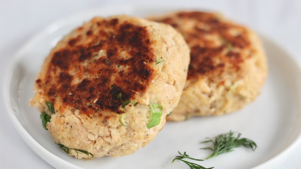 salmon patties on plate