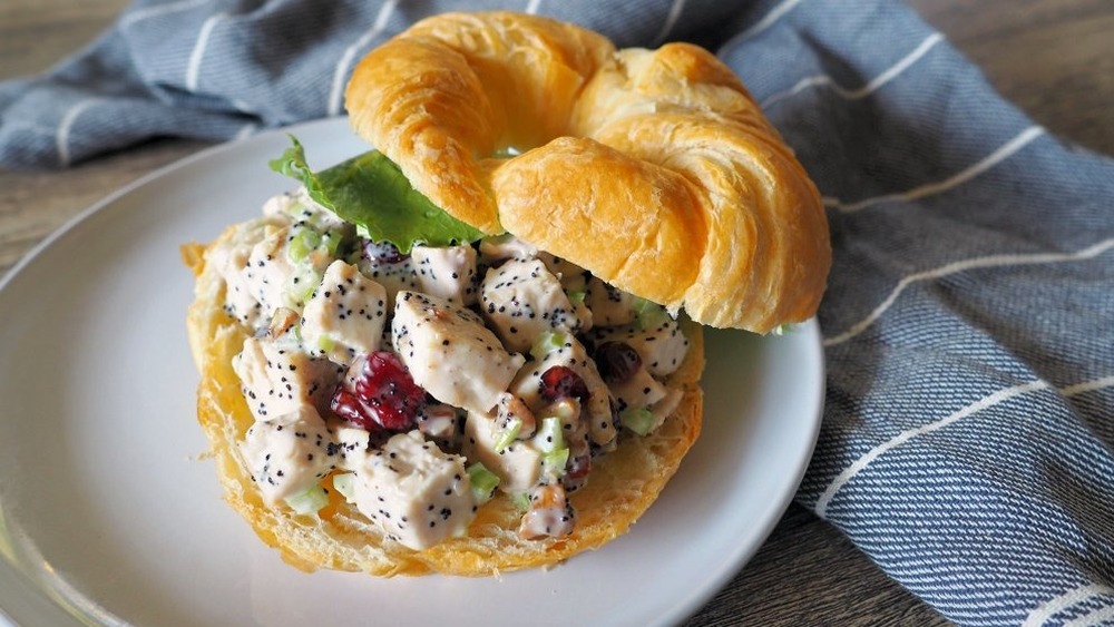 chicken salad on a croissant