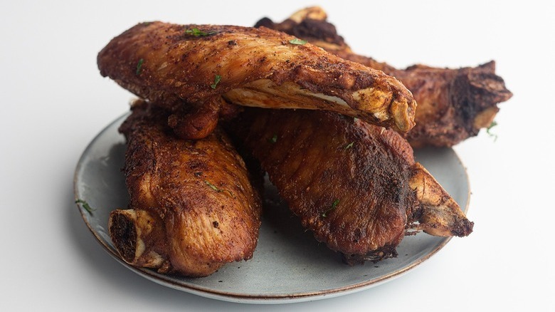 fried turkey wings on plate