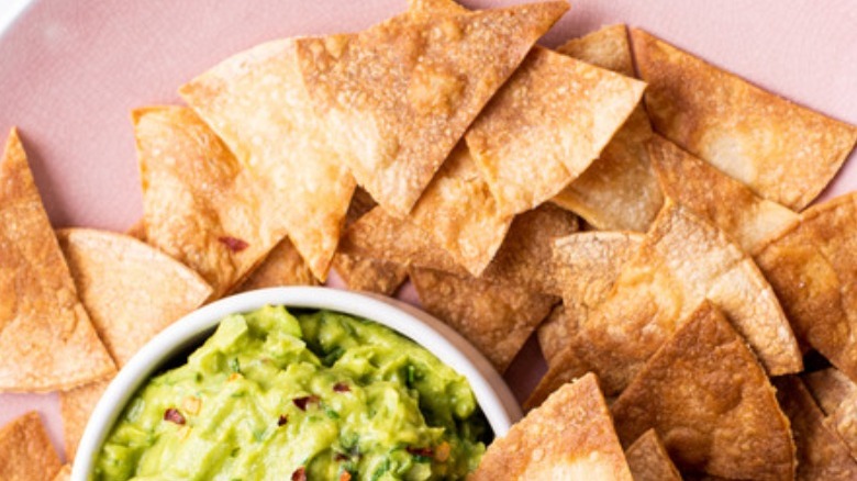 tortilla chips with guacamole