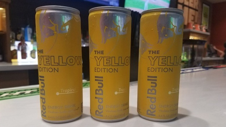 Can of Tropical yellow edition Red Bull