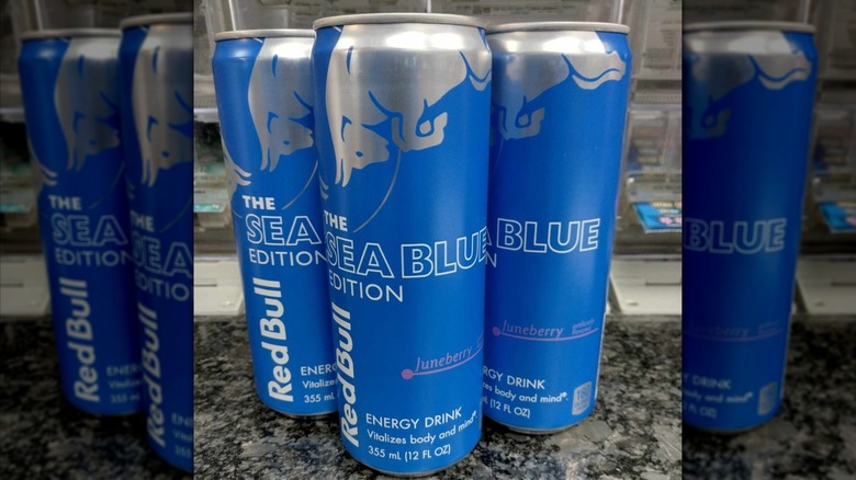 Red Bull Sea Blue Juneberry cans