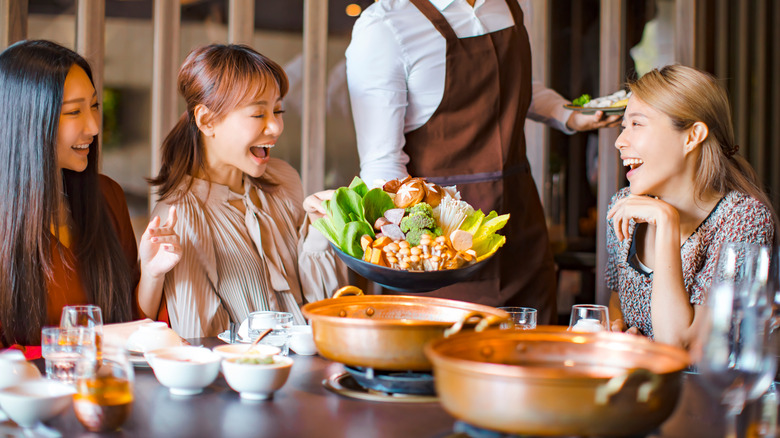 Chinese diners in a restaurant