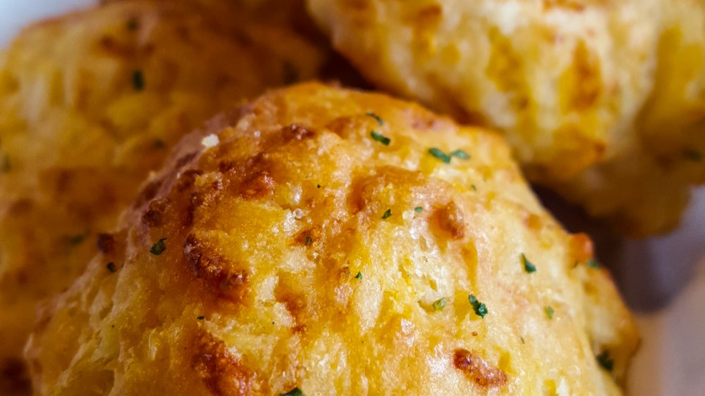 Closeup of Cheddar Bay Biscuits