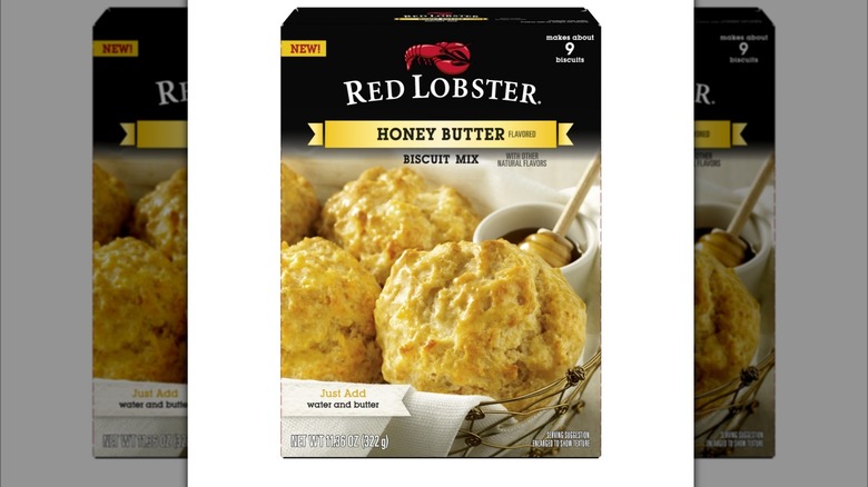 A box of Red Lobster honey butter biscuit mix