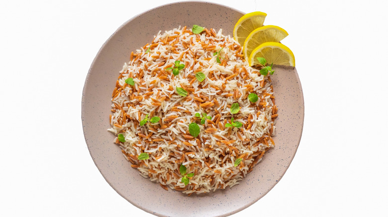 orzo rice on a plate