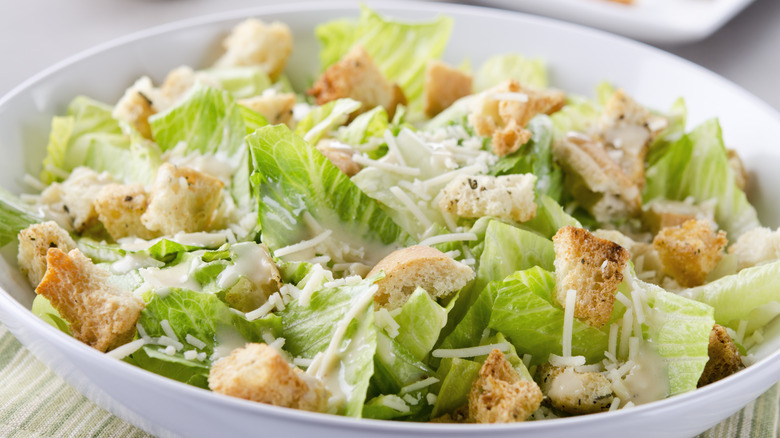 caesar salad in bowl