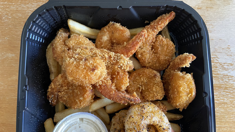 Crispy fried shrimp close-up