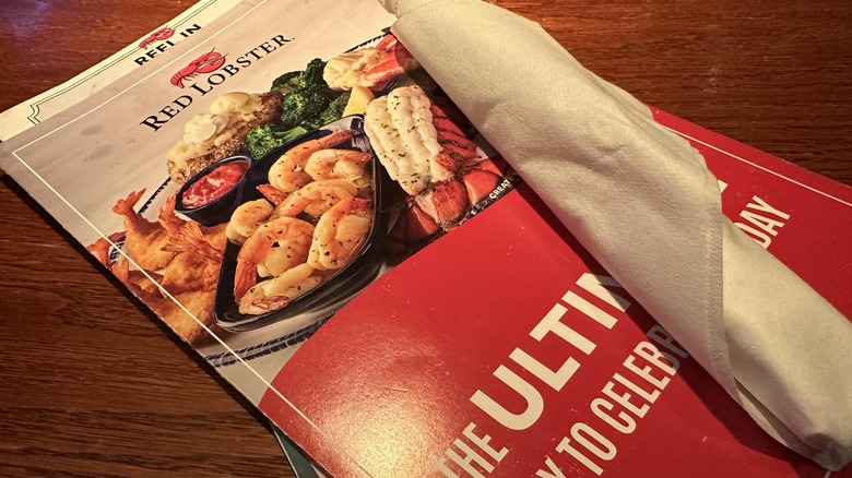 A Red Lobster menu