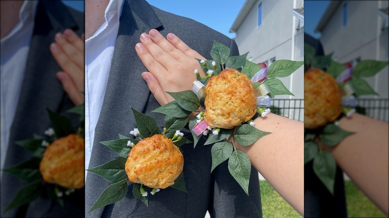 Cheddar Bay Biscuit corsage