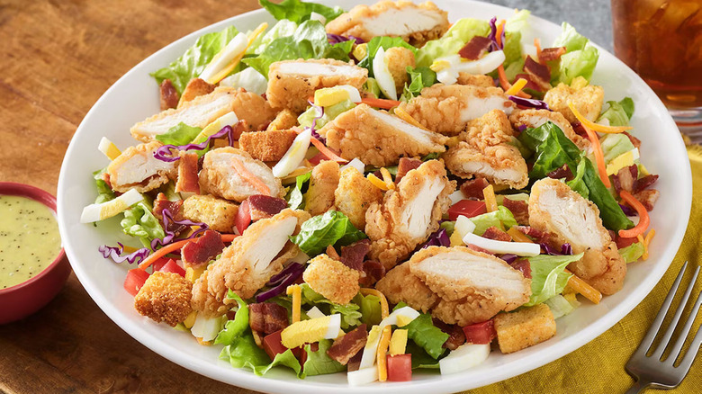 chicken tender salad cheese bowl