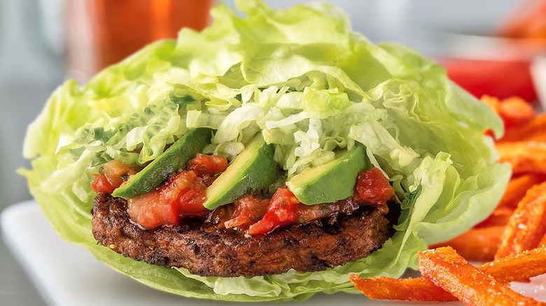 vegan patty lettuce wrap 