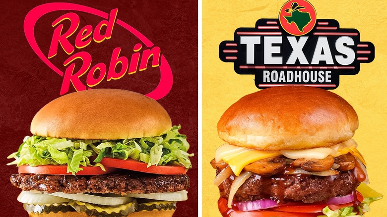 red robin and texas roadhouse burgers