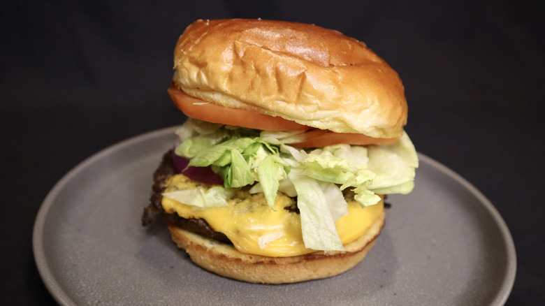 Texas Roadhouse cheeseburger on plate