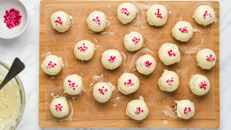 cake balls with candy coating