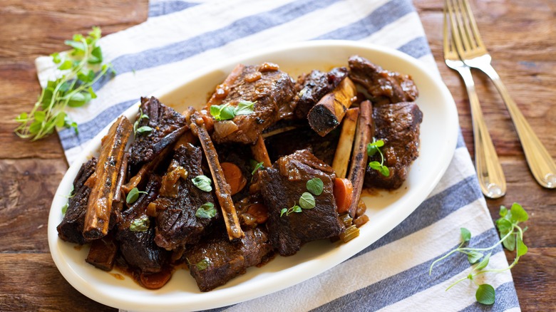 Red Wine Braised Short Ribs on a plate 