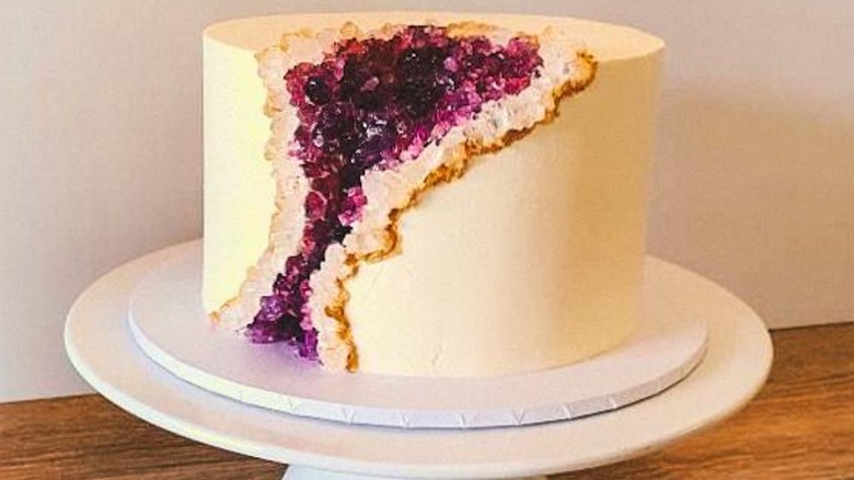 amethyst geode cake