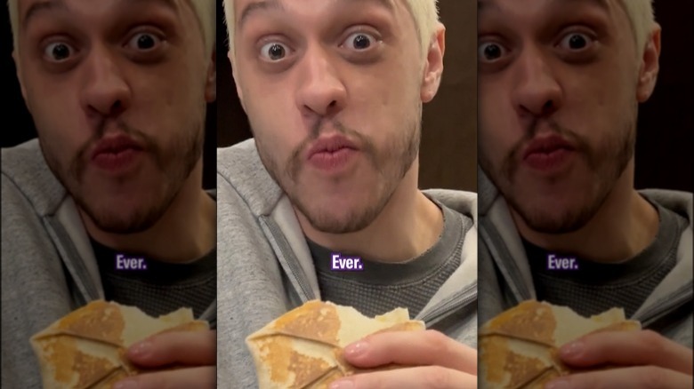 Pete Davidson eating Taco Bell