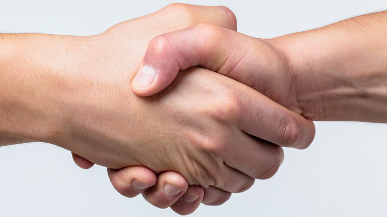 Two people shaking hands