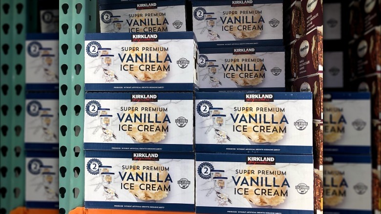 Boxes of Costco's Kirkland Signature Vanilla Ice Cream