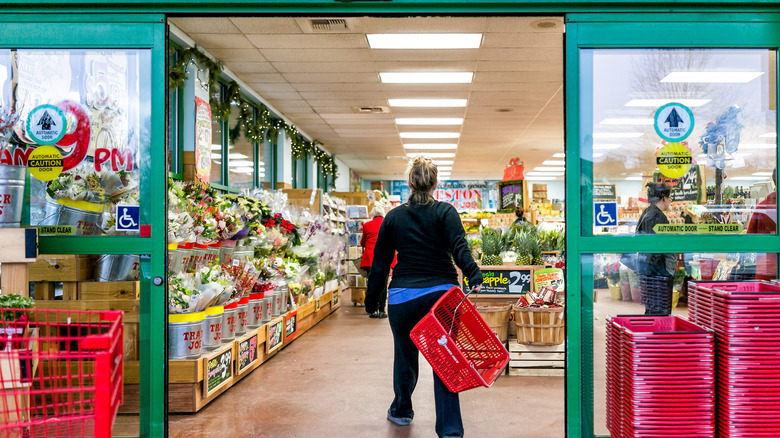 Holiday shopper at Trader Joe's