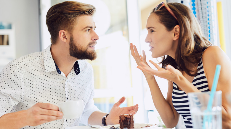 People arguing in a restaurant