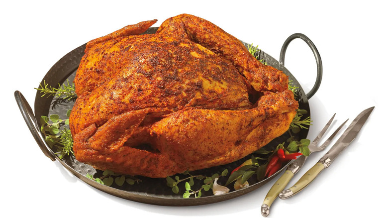 Popeyes Cajun-style turkey on a serving platter