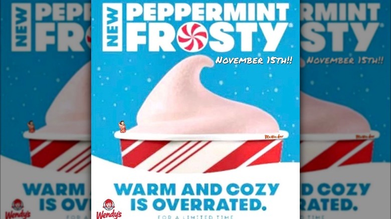 A promo for the rumored Wendy's peppermint Frosty