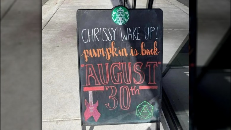 Starbucks chalk sign