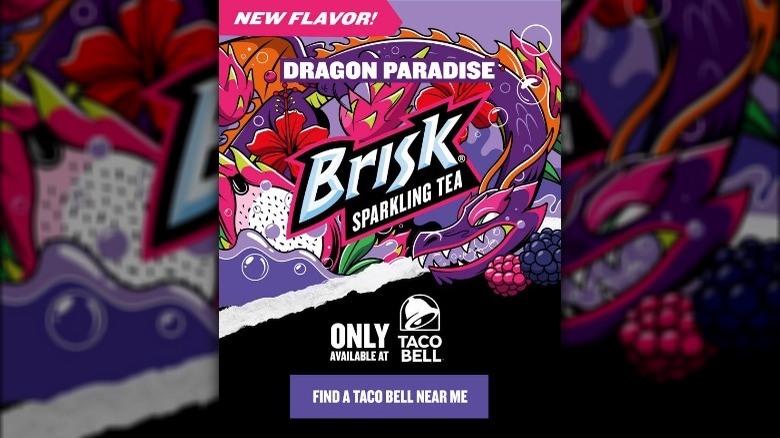 A poster for Brisk Sparkling Tea from Taco Bell