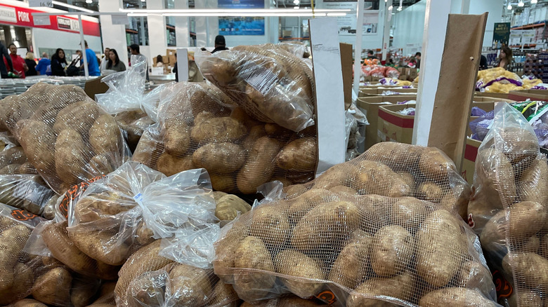 Bulk bags of potatoes at Costco