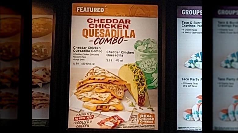 One of the new Taco Bell combos on order board