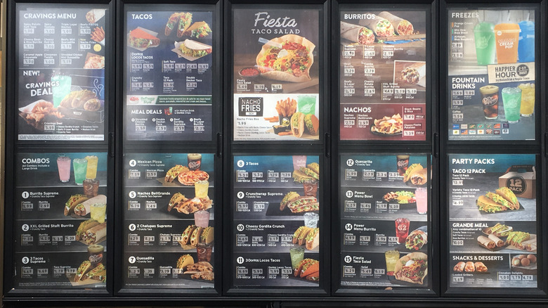 Taco Bell drive thru order menu 