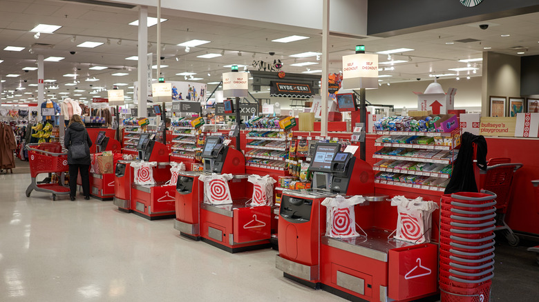 Self-checkout machines at Target