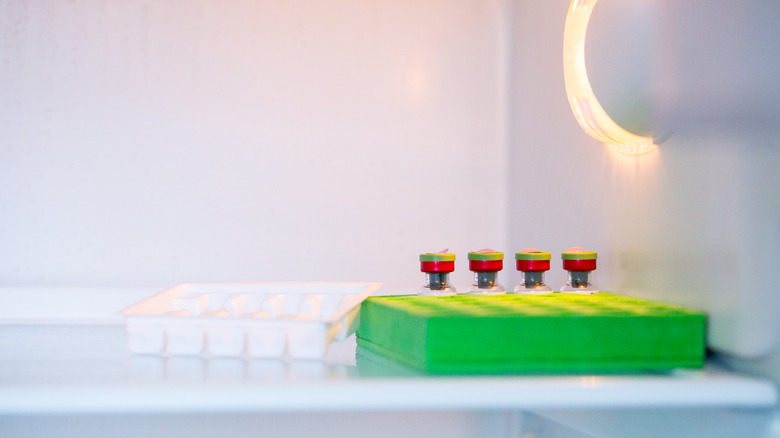 Medicine inside a fridge