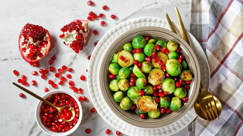 Brussel sprouts with pomegranates