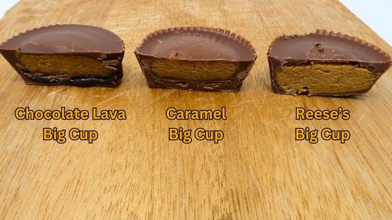 Three Reese's cups cut in half