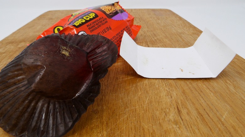 Empty wrappers of Reese's Big Cup