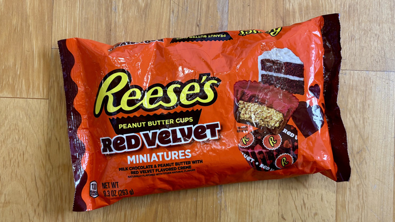 Unopened bag of Reese's red velvet cups