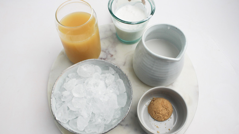 ingredients for coconut cream mocktail