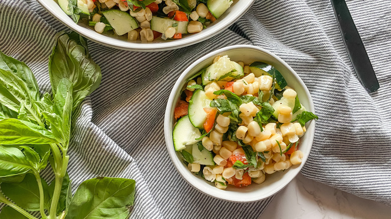 corn salad in small bowl