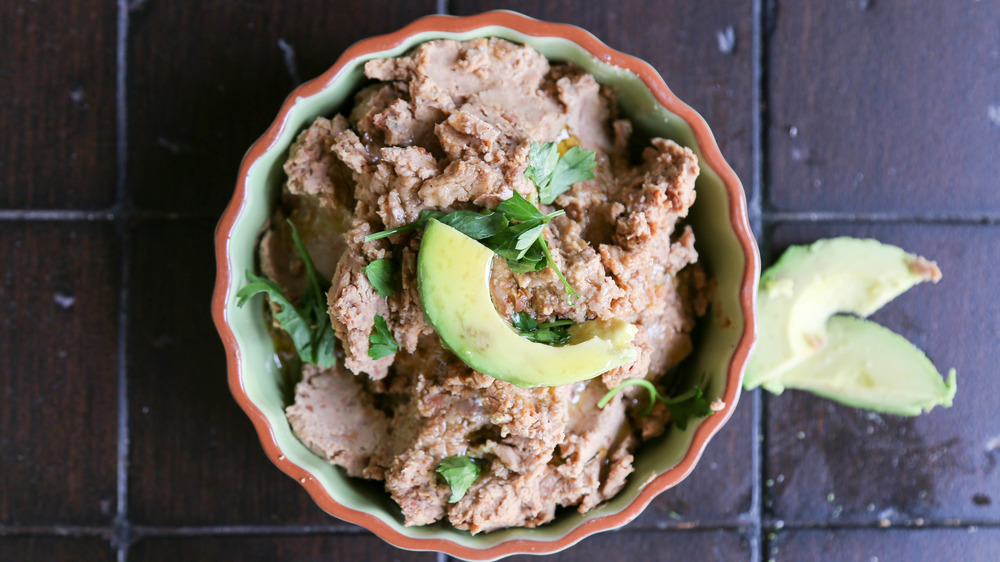 refried beans recipe plated