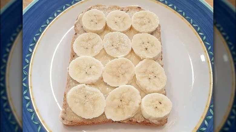 banana and mayonnaise on bread