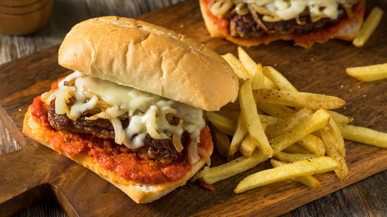 cudighi sausage sandwich with fries