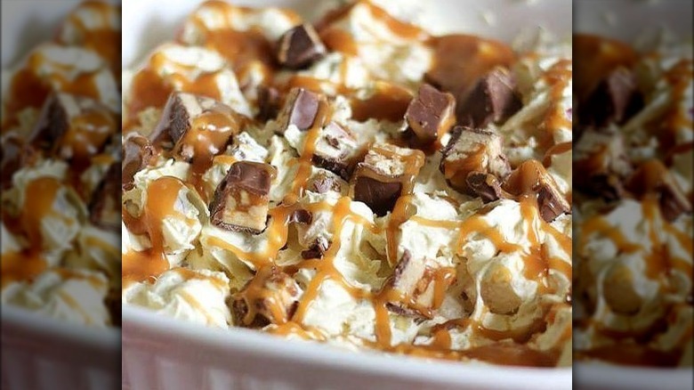 snickers salad in bowl